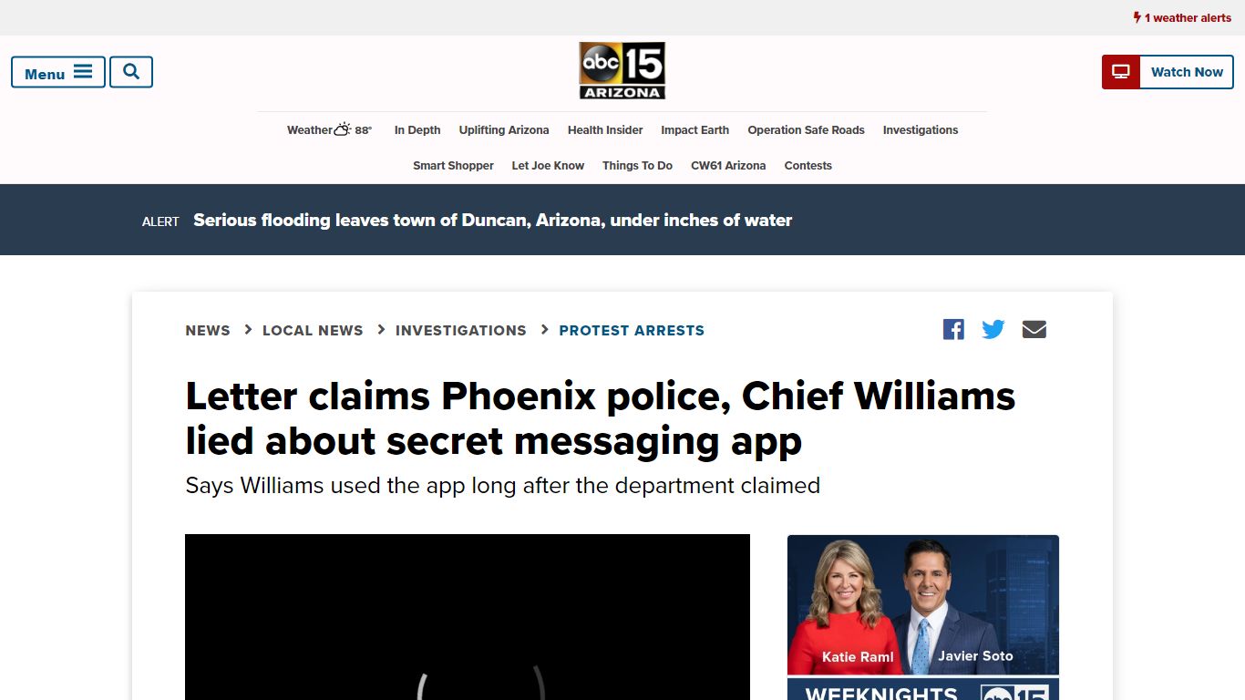 Letter claims Phoenix police, Chief Williams lied about secret ...
